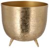 HAC24 Blumentopf Design Pflanztopf Pflanzen Blumen Übertopf Blumenkübel Pflanzkübel, Aluminium Rund Matt Gold Ø 18 cm Bild 2