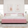 vidaXL Boxspringbett mit Matratze mit Kopfteil Rosa 200 x 200 cm Samt 3339199 Bild 3