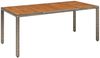 vidaXL Gartentisch mit Holzplatte Grau 190x90x75 cm Poly Rattan 319906 Bild 2