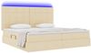 vidaXL LED-Speicherbett mit Matratze Creme 200 x 200 cm Stoff 3372442 Bild 3
