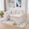 2-Sitzer-Sofa aus Cord mit Kissen, 204x102,5x84 cm, Beige Bild 3