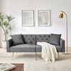 STILVORA Schlafsofa Zweiersofa Schlafsofa mit bettfunktion Realxsofa mit Kissen Grau, Set 1 Teile, für Wohnzimmer,Mietwohnung,kleines Apartment Bild 2