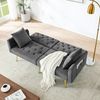 STILVORA Schlafsofa Zweiersofa Schlafsofa mit bettfunktion Realxsofa mit Kissen Grau, Set 1 Teile, für Wohnzimmer,Mietwohnung,kleines Apartment Bild 3