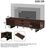 REDOM TV-Schrank Passendes Lowboard für TV-Geräte bis zu 75 Zoll (Packung, 1-St, In Dunkelwalnuss, 180x45x40 cm, mit 2 Schubladen & Türen) Stabiles und schlichtes Möbelstück für die Medienwand Bild 4