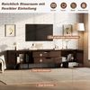REDOM TV-Schrank Passendes Lowboard für TV-Geräte bis zu 75 Zoll (Packung, 1-St, In Dunkelwalnuss, 180x45x40 cm, mit 2 Schubladen & Türen) Stabiles und schlichtes Möbelstück für die Medienwand Bild 3