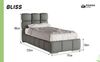 PANDA MÖBEL GmbH Polsterbett BLISS Luxus-Bett mit Lattenrost Wahl Bonell,Taschen und Kokosmatratze, Ein Luxusbett in jeder Größe 120x200cm 100x200 cm 90x200cm Bild 4