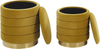 Pouf Samtstoff mit Stauraum senfgelb 2er Set GARLAND Bild 4