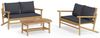 vidaXL 3-tlg. Garten-Lounge-Set mit Dunkelgrauen Kissen Bambus 3156472 Bild 2