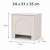 Prima-Online Nachttisch Nachttisch VENTO Kaschmir matt Breite: 54 cm / Höhe: 51cm / Tiefe:35cm (Griffloser Nachttisch), Push-to-Open Tür und moderner Bogenfront Bild 3