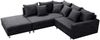 Wohnlandschaft Sofa Couch Ecksofa Eckcouch Gewebestoff schwarz + Hocker Minsk L Bild 5
