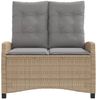 vidaXL Gartenbank Verstellbar mit Kissen Beige Poly Rattan 368230 Bild 3