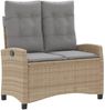 vidaXL Gartenbank Verstellbar mit Kissen Beige Poly Rattan 368230 Bild 2