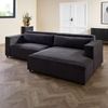 Ecksofa Ottomane rechts Geflechtstoff 266x150x80 anthrazit FINN Bild 3