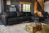 KAWOLA Ecksofa VILNIUS 3-Sitzer mit Longchair rechts Lederfaserstoff schwarz 85 x 170 x 286 cm Bild 2