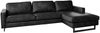 KAWOLA Ecksofa VILNIUS 3-Sitzer mit Longchair rechts Lederfaserstoff schwarz 85 x 170 x 286 cm Bild 3