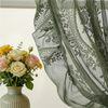 Sunicol Vorhang 2 Stück Französische Spitzenvorhang Durchlässig Gardinen, Vintage-Fensterbehandlung für Wohnzimmer Schlafzimmer Bild 4