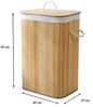 Calicosy Rechteckiger Wäschekorb aus Bambus 70L - H60 cm - Helles Holz Bild 5