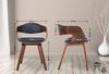 2er Set Stühle LONDON Stoff - 73x49x46cm, Walnuss/Blau Stoff Holz Gestell Konferenzstuhl Wartezimmerstuhl Bild 2