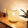 LED Tischleuchte, Bambus-Geflecht, Höhe 27 cm Bild 4