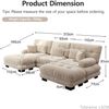 Ecksofa aus Chenille in Hellkaffee, modular mit Ottomane, tiefer Sitz und weichen Rundarmlehnen,313x145x81 cm Bild 4