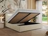 Polsterbett GOLD 5 CLASSIC 180 x 200 cm mit LED-Beleuchtung & Bettkasten, Doppelbett inkl. Lattenrost, Metall-Lift-System & Stauraum - Creme Struktur Bild 3