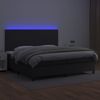 vidaXL Polsterbett mit Matratze & LED Schwarz 200x200 cm Kunstleder, Härtegrad: H2 [3135843] Bild 4