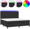 vidaXL Polsterbett mit Matratze & LED Schwarz 200x200 cm Kunstleder, Härtegrad: H2 [3135843] Bild 2