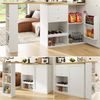 360°drehbarer Schrank mit Seitenregal, 4 Schubladen, MDF-Holzoptik, Kombinationsschrank mit Stauraum, Vitrine fürs Wohnzimmer, 102cmx105cmx39cm, Weiß Bild 4