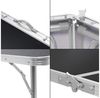 Goods+Gadgets Klapptisch Höhenverstellbarer Tisch Set mit 4 Stühlen Klapptisch Camping&Garten (Mehrzwecktisch, Campingtisch Markttisch), Multifunktionstisch mit 4 Stühlen - Schwarz Bild 4