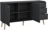 Dmora Kommode Erina, Wohnzimmerbuffet, Wohnzimmer-Sideboard, Moderne Küchen-Speisekammer, 147x39 h82 cm, Grau Bild 4