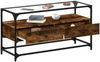 vidaXL TV-Schrank mit Glasplatte Räuchereiche 98x35x51cm Holzwerkstoff 846066 Bild 3