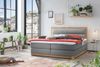 Belanoti Boxspringbett Age (Boxspringbett 160x200 Eiche 7-Zonen Taschenfederkern Matratze, inkl Visco Topper Bett 160x200 in der Farbe Grau H2/H3 Polsterbett), Hotelbett mit Massivholz Eiche Massivholzbett Bild 2