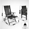 BigDean Klappstuhl Gartenstuhl Hochlehner Set klappbar bis 120kg (Set, 2 St), Vormontiert, 7-Fach verstellbar, Leicht, Platzsparend Bild 3