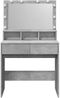 vidaXL Schminktisch mit LED-Beleuchtung Betongrau 80x41x134,5 cm 848188 Bild 5