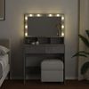 vidaXL Schminktisch mit LED-Beleuchtung Betongrau 80x41x134,5 cm 848188 Bild 3