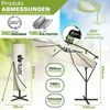 tillvex Sonnenschirm Beige Ø 350 cm Ampelschirm Gartenschirm Marktschirm Kurbel Balkon Alu Neigbar Beige - Ø350cm Bild 2