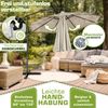 tillvex Sonnenschirm Beige Ø 350 cm Ampelschirm Gartenschirm Marktschirm Kurbel Balkon Alu Neigbar Beige - Ø350cm Bild 3