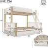 Merax Kinder-Etagenbett 90x200/140x200 cm mit Wolken-Geländer, Schubladen & Zeitschriftenständer, Holz-Familienbett für Kinder & Erwachsene, Weiß & Eiche Bild 4