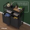 STEELSØN 'Rigil' Wäschesammler, schwarz, Wäschekorb inkl. 2 Wäschesäcke je 45 Liter aus Oxford-Gewebe, ausziehbar, Wäschebox mit 2 MDF-Ablageflächen Bild 4