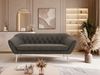 Sofa, Wohnzimmersofa PIRS 3, Skandinavisches Sofa 3-Sitzer, Sofa mit Wellenfederung, weiße Füße, Breite 180 cm Hoher Sitzkomfort - Dunkelgrau Velvet Bild 3