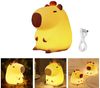 MUPOO LED Nachtlicht Urlaubs Capybara Lampe Silikon Nachtlicht Timer USB-Aufladung Dimmbar, Wiederaufladbares, LED fest integriert, Touch Night Light, Kinderzimmer Dekoration für Kinder, Baby Bild 1