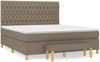 vidaXL Boxspringbett mit Matratze Taupe 180x200 cm Stoff 3137417 Bild 2