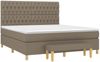 vidaXL Boxspringbett mit Matratze Taupe 180x200 cm Stoff 3137417 Bild 3