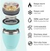 Milu Müslibox Müslibecher To Go Edelstahl 400 ml, isoliert, auslaufsicher, Müslimax Set Bild 3