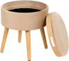Hocker NEELY Beige Samtstoff Bild 5