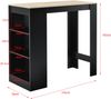 Bartisch Kouvola mit 3 Fächern 110x50x103 cm Schwarz/Eiche-Optik [en. casa] Bild 2