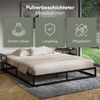 skølm 'Bragi' Bett 180x200 cm, Metall, schwarz, Höhe 25 cm hoch, Doppelbett mit Lattenrost, Metallbett bis 300 kg belastbar Bild 3