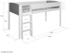 Hochbett Spielbett Kinderbett Leiter 90x200 massiv Jugendbett weiß grau Bild 3