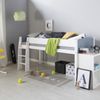 Hochbett Spielbett Kinderbett Leiter 90x200 massiv Jugendbett weiß grau Bild 2