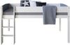 Hochbett Spielbett Kinderbett Leiter 90x200 massiv Jugendbett weiß grau Bild 4